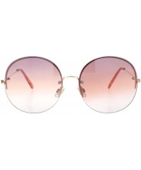 Rimless Womens Rimless Hippie Oceanic Gradient Round Sunglasses - Gold Burgundy Smoke - CD18OCYRYKC $11.60