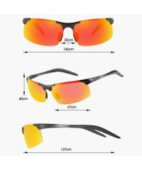 Rimless Driving Polarized Sunglasses for Men Stylish HD Lens Unbreakable Al-Mg Metal Frame SL0N001 - Red - C018GSEYGEX $8.05