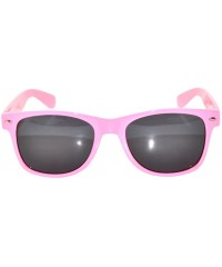 Square Classic Vintage 80's Style Sunglasses Colored plastic Frame for Mens or Womens - 1 Smoke Lens Pink - CE11QTP7QS1 $7.19