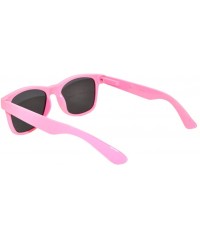 Square Classic Vintage 80's Style Sunglasses Colored plastic Frame for Mens or Womens - 1 Smoke Lens Pink - CE11QTP7QS1 $7.19