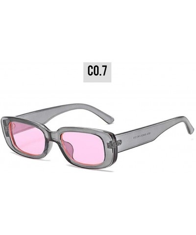Square Women Men Classic Rectangle Sunglasses Vintage Leopard Square Sun Glasses UV400 Eyewear - C7 Grey Pink - CG199QCZXGC $...