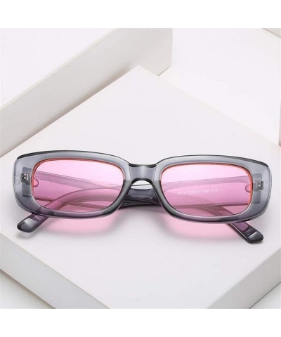 Square Women Men Classic Rectangle Sunglasses Vintage Leopard Square Sun Glasses UV400 Eyewear - C7 Grey Pink - CG199QCZXGC $...