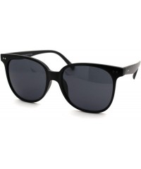 Rectangular Mod Minimal Thin Horn Rim Retro Plastic Sunglasses - Matte Black Solid Black - CV18UUWCI3S $12.49