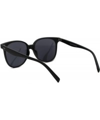 Rectangular Mod Minimal Thin Horn Rim Retro Plastic Sunglasses - Matte Black Solid Black - CV18UUWCI3S $12.49
