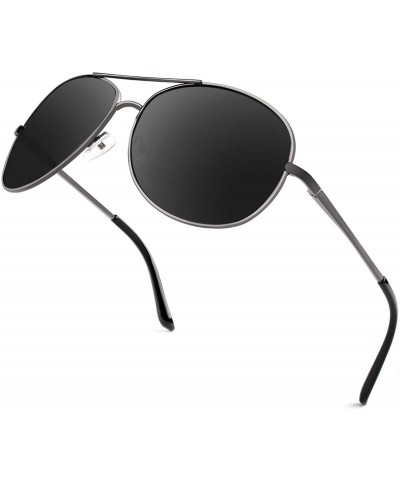 Rimless Classic Military Style Pilot Polarized Sunglasses Spring Hinges Al-Mg for mens womens MOS1 - CQ17YIZSIYM $29.64