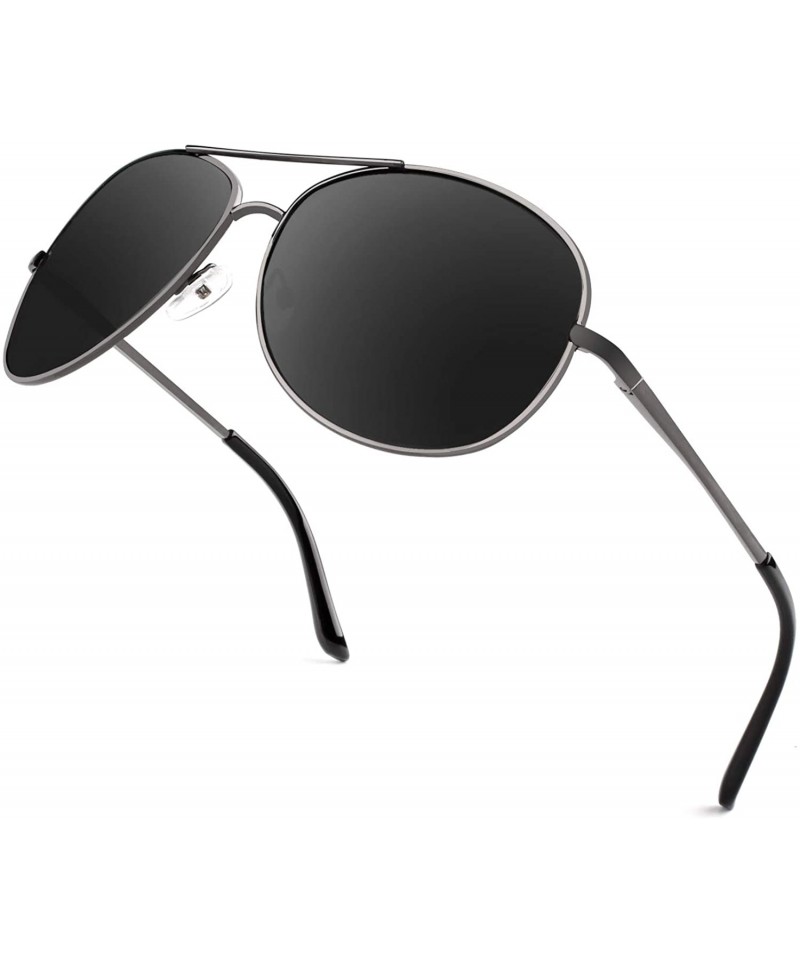 Rimless Classic Military Style Pilot Polarized Sunglasses Spring Hinges Al-Mg for mens womens MOS1 - CQ17YIZSIYM $14.21