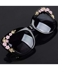 Oversized 2020 Luxury Queen Cat Eye Sunglasses for Women Rose Flower Vintage Girls Oversize Design Women Sun glasses - C4 - C...