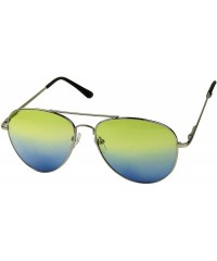 Aviator Rare Oceanic Hippie Aviator Sunglasses Gradient Two Tone Colored Lens Pilot Metal Frame Teardrop Shades - CZ18MHN487D...