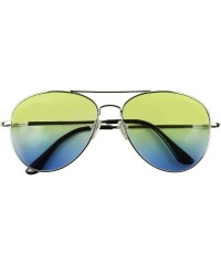 Aviator Rare Oceanic Hippie Aviator Sunglasses Gradient Two Tone Colored Lens Pilot Metal Frame Teardrop Shades - CZ18MHN487D...