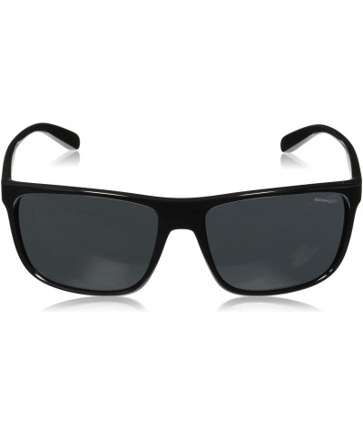 Sport Men's An4244 Bushing Rectangular Sunglasses - Black/Grey - CX180D635LI $55.79