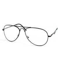 Aviator 1 Pc Deluxe Clear Lens Pilot Glasses Spring Hinge Metal Retro Vintage Hip - Choose Color - Black - C718NOENS6K $12.46