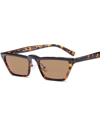 Rimless Small Size Cat Sunglasses Cool Women Men Brand Designer Hip Hop Film Lens UV400 - Black Leopard - C6189SZNX74 $11.91