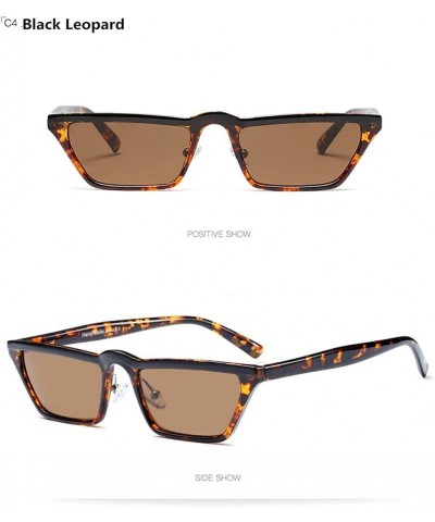 Rimless Small Size Cat Sunglasses Cool Women Men Brand Designer Hip Hop Film Lens UV400 - Black Leopard - C6189SZNX74 $11.91