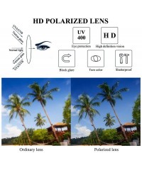 Square Vintage Semi Round Polarized Sunglasses for Men and Women 100% UV Protection Glasses - Green Lens - CS18YH83OTO $19.82
