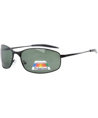 Wrap Metal Frame Fishing Golf Cycling Flying Outdoor Polarized Sunglasses - S15005 Polarized Black Frame/G15 - CV126EMJYYR $2...