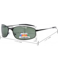 Wrap Metal Frame Fishing Golf Cycling Flying Outdoor Polarized Sunglasses - S15005 Polarized Black Frame/G15 - CV126EMJYYR $1...