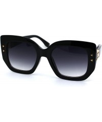 Oversized Womens Thick Mod Plastic Butterfly Oversize Cat Eye Sunglasses - Black Smoke - C718ZWOYNRU $9.93