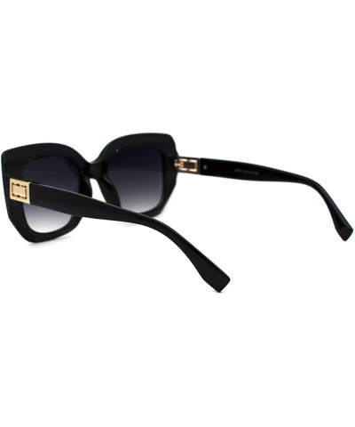 Oversized Womens Thick Mod Plastic Butterfly Oversize Cat Eye Sunglasses - Black Smoke - C718ZWOYNRU $9.93