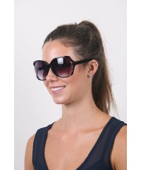 Oversized Retro Vintage Oversize Sunglasses P2143 - Black/Gradientsmoke Lens - CK11NZCYD4B $9.25
