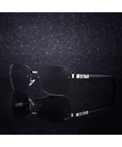 Rimless Sunglasses Women Designer Brand Luxury Rimless Retro Sunglasses Pink Mirror - C1 - CV18W0E7Z4Q $38.19