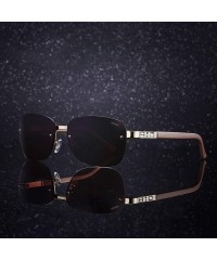 Rimless Sunglasses Women Designer Brand Luxury Rimless Retro Sunglasses Pink Mirror - C1 - CV18W0E7Z4Q $38.19