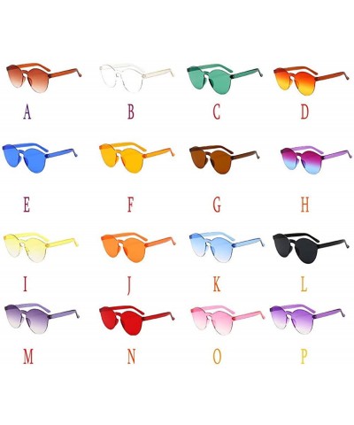 Oversized Women Men Fashion Clear Retro Sunglasses New Outdoor Frameless Colorful Sun Eyewear Glasses - N - C118SOOLQI7 $7.44