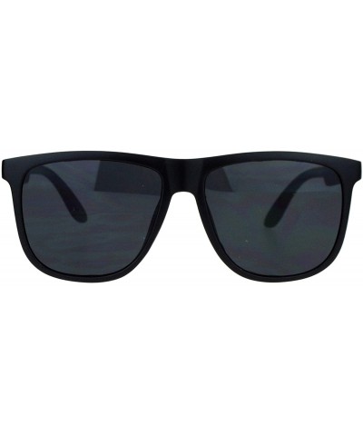 Square Black Square Frame Sunglasses Classic Unisex Fashion Plastic UV 400 - Matte Black - CF188W6KZYZ $10.58