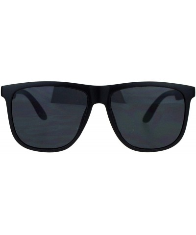 Square Black Square Frame Sunglasses Classic Unisex Fashion Plastic UV 400 - Matte Black - CF188W6KZYZ $17.56