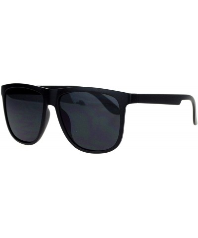 Square Black Square Frame Sunglasses Classic Unisex Fashion Plastic UV 400 - Matte Black - CF188W6KZYZ $10.58