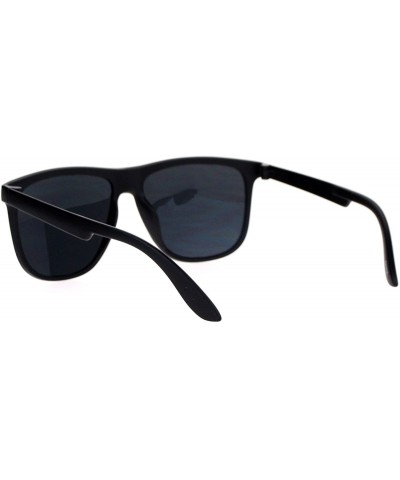 Square Black Square Frame Sunglasses Classic Unisex Fashion Plastic UV 400 - Matte Black - CF188W6KZYZ $10.58