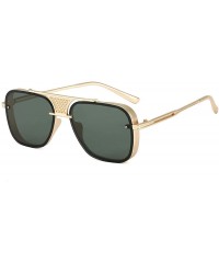 Oversized Metal Men's Sunglasses Gold Code Sunglasses European and American Glasses Sunglasses - Yellow - CA190MNZL8M $37.76