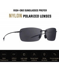 Wayfarer Sunglasses Rimless Running Lifestyle - C7-nylon Polarized Grey Lens/Black Frame - C918ZIT3M57 $18.77