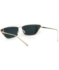 Cat Eye Womens Retro Flat Top Wide Cat Eye Metal Rim Sunglasses - Gold Pink Mirror - C618UL7GSS9 $22.61