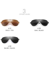 Oversized Brand 2019 Pilot Sunglasses Men Polarized Driving One Lens Oversized Sunglasses UV400 Windproof Eyewear - CQ18XO5RZ...