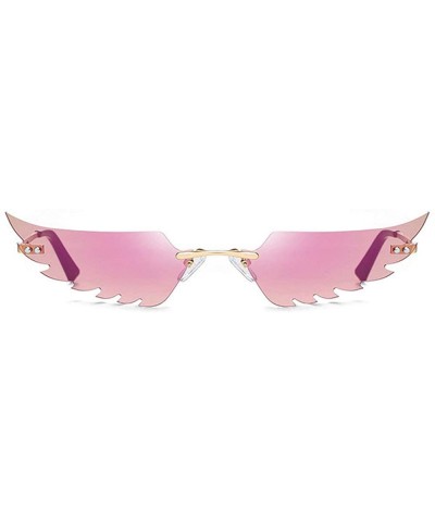 Rimless Rimless Sunglasses Vintage Fashion Eyeglasses - Purple - CP198KL8ZZS $13.99