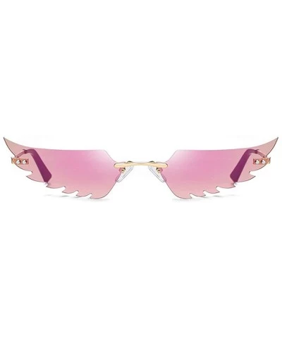Rimless Rimless Sunglasses Vintage Fashion Eyeglasses - Purple - CP198KL8ZZS $25.93