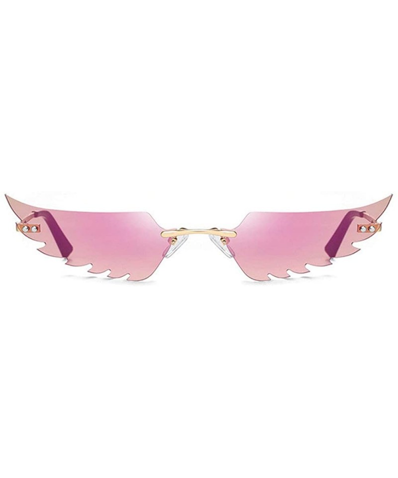 Rimless Rimless Sunglasses Vintage Fashion Eyeglasses - Purple - CP198KL8ZZS $13.99