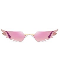 Rimless Rimless Sunglasses Vintage Fashion Eyeglasses - Purple - CP198KL8ZZS $13.99