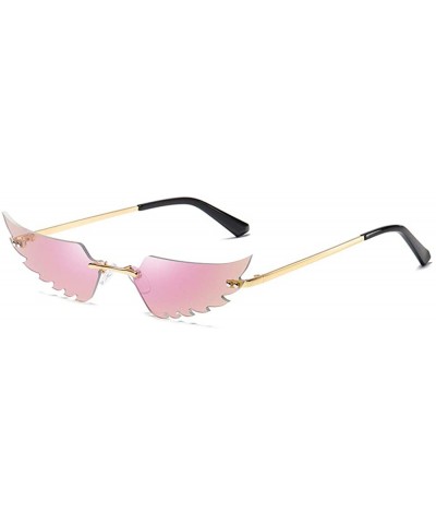 Rimless Rimless Sunglasses Vintage Fashion Eyeglasses - Purple - CP198KL8ZZS $13.99