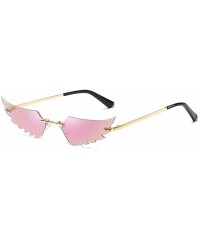 Rimless Rimless Sunglasses Vintage Fashion Eyeglasses - Purple - CP198KL8ZZS $13.99