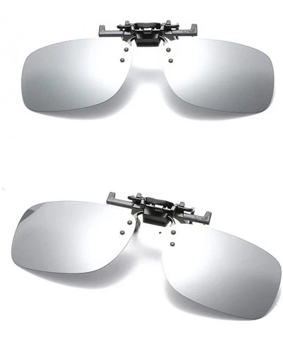 Aviator 2019 Fashion Polarized Sunglasses Clip Men Top Brand Designer Sun Silver - Silver - C218Y6TI4GD $19.02