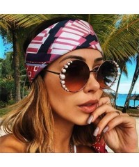 Round Women Round Sunglasses Pearl Sun Glasses Fashion Alloy Frame Eyewear Female Shades UV400 - CG199O8I9TE $13.54