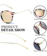 Round Fashion Mirrored Sunglasses for Women Polarized Round Lens for Driving Outdoor 100% UV Protection - CN18Q6L2SD7 $16.33