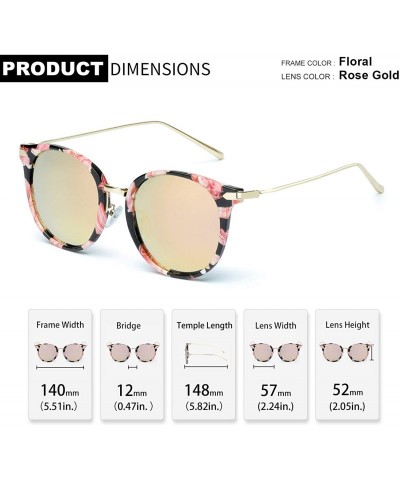 Round Fashion Mirrored Sunglasses for Women Polarized Round Lens for Driving Outdoor 100% UV Protection - CN18Q6L2SD7 $16.33