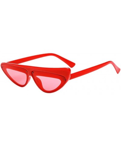 Oval Women Vintage Cat Eye Sunglasses Retro Oval Frame UV400 Eyewear (F) - F - CZ18DTLX8ON $15.43