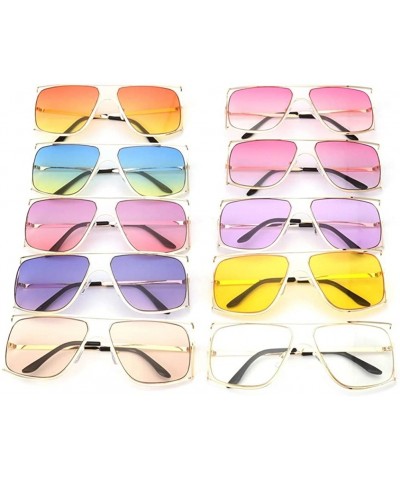 Oversized Oversize Frames Sunglasses for Women Unique Metal Frame Eyeglasse UV400 - C5 Purple Red - CC198K0TQI7 $11.44