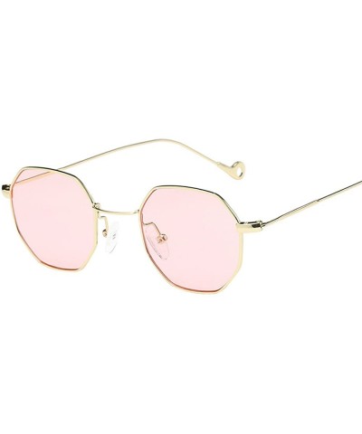 Oversized Sunglasses for Men Women Metal Sunglasses Vintage Sunglasses Retro Glasses Eyewear UV 400 Protection - Pink - CH18Q...