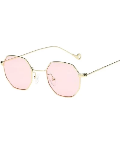 Oversized Sunglasses for Men Women Metal Sunglasses Vintage Sunglasses Retro Glasses Eyewear UV 400 Protection - Pink - CH18Q...