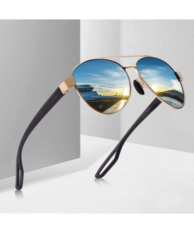 Oversized Men Vintage Metal Polarized Sunglasses Classic Brand Pilot Sun Glasses C1Black - C5brown - CN18Y6SNGRH $19.75