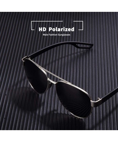 Oversized Men Vintage Metal Polarized Sunglasses Classic Brand Pilot Sun Glasses C1Black - C5brown - CN18Y6SNGRH $19.75